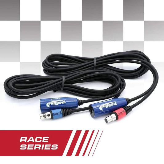 Rugged Radios 12' Race Series Straight Cable to Intercom Driver & Co-Driver